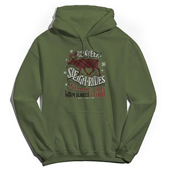 Men's Reindeer Sleigh Graphic Hoodie