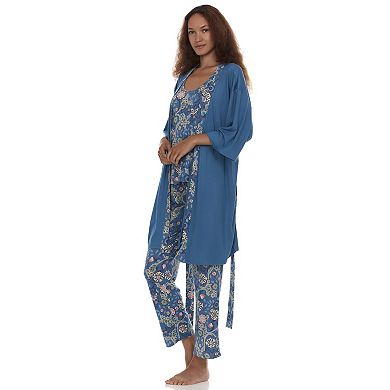 Women's Flora by Flora Nikrooz Payton Robe, Tank Top & Pants Pajama Set