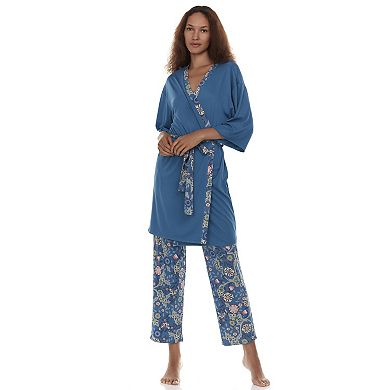 Women's Flora by Flora Nikrooz Payton Robe, Tank Top & Pants Pajama Set