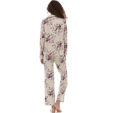 Women's Flora by Flora Nikrooz Lindsey Collared Button-Down Top & Pants Pajama Set