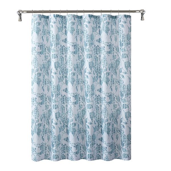 VCNY Home Abstract Floral Slubbed Fabric Shower Curtain