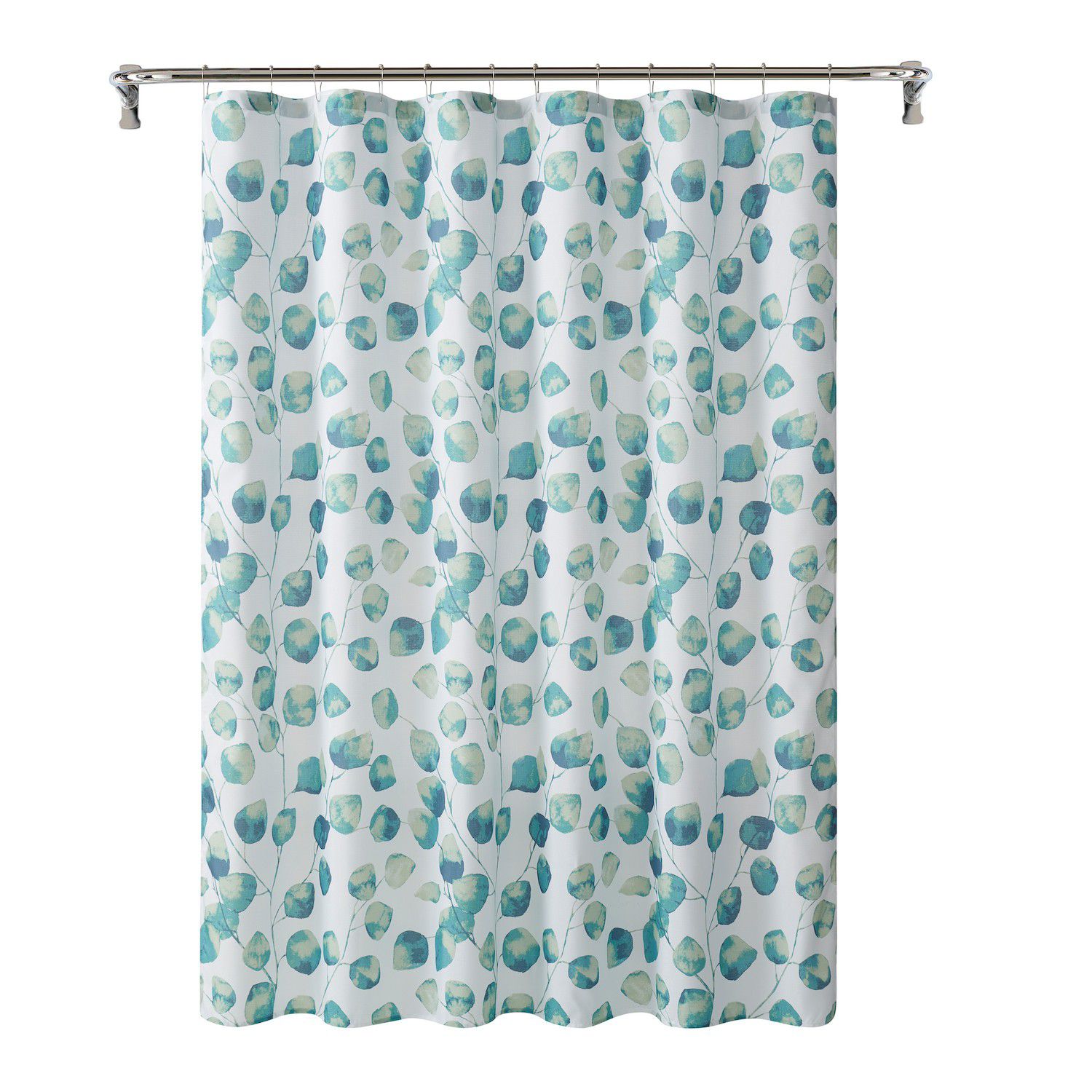 VCNY Home Edith Multicolor Teal Leaf Slubbed Fabric Shower Curtain   6685000