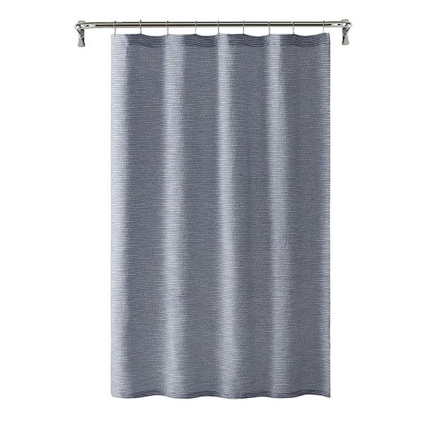 VCNY Home Logan Blue Space Dyed Fabric Shower Curtain