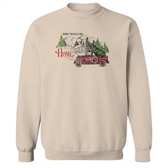 Men's There Is No Place Like Home Christmas Graphic Fleece Sweatshirt