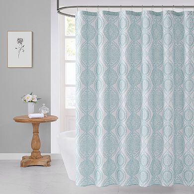 VCNY Home Carter Grey Damask Fabric Shower Curtain