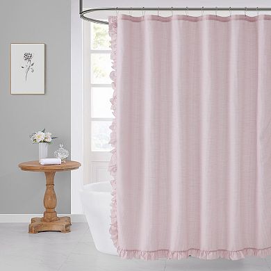 VCNY Home Leon Chambray Ruffle Fabric Shower Curtain