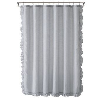 VCNY Home Leon Chambray Ruffle Fabric Shower Curtain