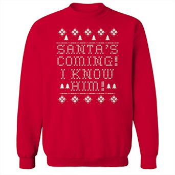 Men's Santa is Coming Fleece Sweatshirt