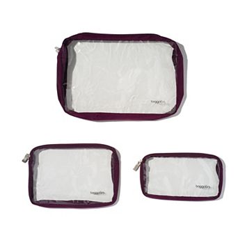 baggallini Set of 3 Clear Travel Pouches