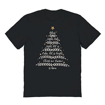 Men's Silent Night Word Tree Graphic Tee
