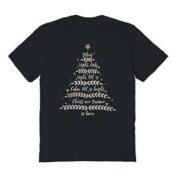 Men's Silent Night Word Tree Graphic Tee