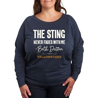 Plus Size Yellowstone Sting Never Fades French Terry Long Sleeve Tee