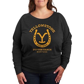 Plus Size Yellowstone Horseshoe French Terry Long Sleeve Tee