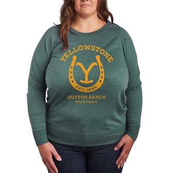 Plus Size Yellowstone Horseshoe French Terry Long Sleeve Tee