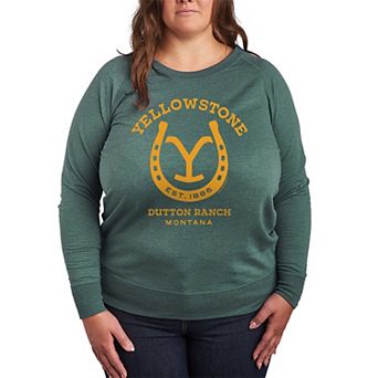 Plus Size Yellowstone Horseshoe French Terry Long Sleeve Tee