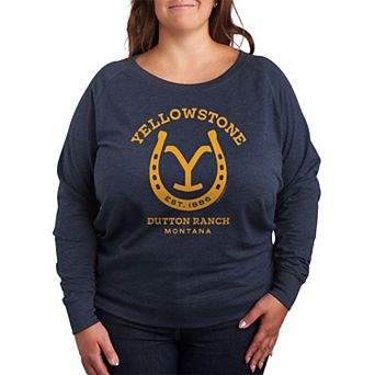 Plus Size Yellowstone Horseshoe French Terry Long Sleeve Tee