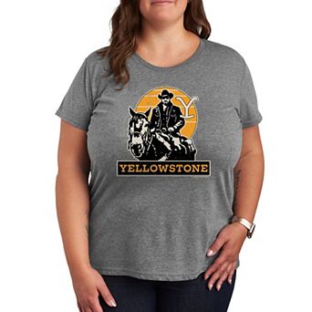 Plus Yellowstone Rip Riding Horseback Graphic Tee