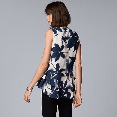 Women's Simply Vera Vera Wang Sleeveless Flounce Shirt