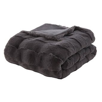 Madison Park Vivienne Faux Fur Throw Blanket