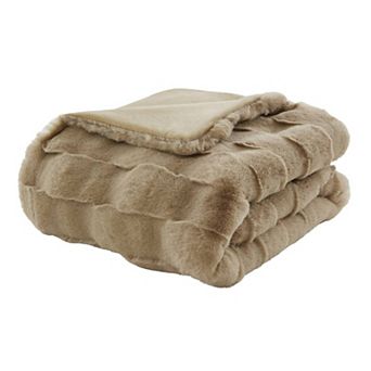 Madison Park Vivienne Faux Fur Throw Blanket