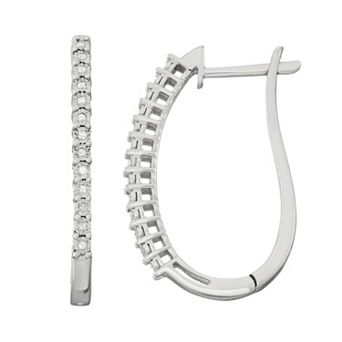 Sterling Silver 1/10 Carat T.W. Diamond Hoop Earrings