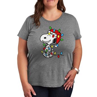 Plus Peanuts Snoopy Christmas Lights Graphic Tee