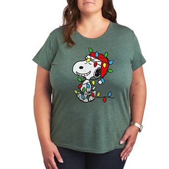 Plus Peanuts Snoopy Christmas Lights Graphic Tee