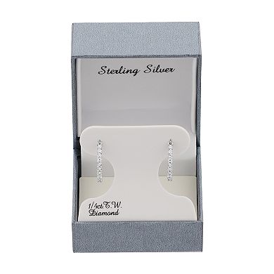 Sterling Silver 1/10 Carat T.W. Diamond Hoop Earrings