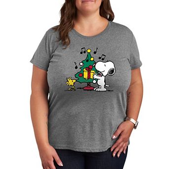 Plus Peanuts Snoopy & Woodstock Christmas Tree Graphic Tee