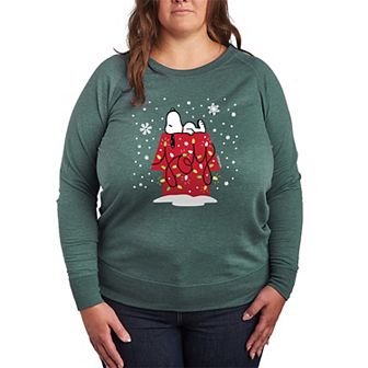 Plus Size Peanuts Snoopy Joy French Terry Long Sleeve Tee