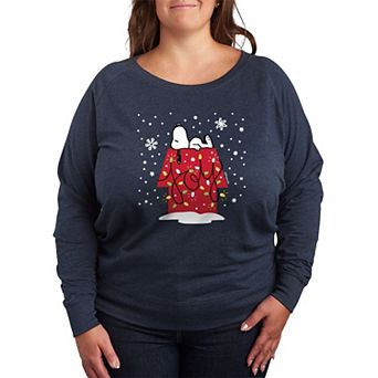 Plus Size Peanuts Snoopy Joy French Terry Long Sleeve Tee