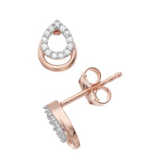 Gold Over Sterling Silver 1/10 Carat T.W. Diamond Stud Earrings