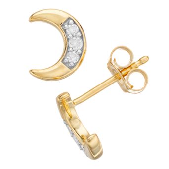 Gold Over Sterling Silver 1/10 Carat T.W. Diamond Stud Earrings