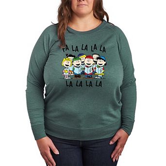 Plus Size Peanuts Fa La La French Terry Long Sleeve Tee