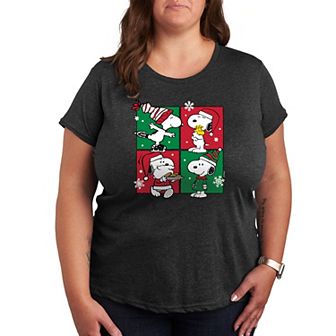Plus Peanuts Snoopy Christmas Grid Graphic Tee
