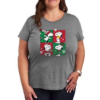 Plus Peanuts Snoopy Christmas Grid Graphic Tee