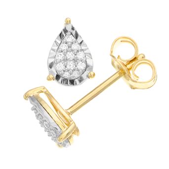 Gold Over Sterling Silver 1/10 Carat T.W. Diamond Stud Earrings