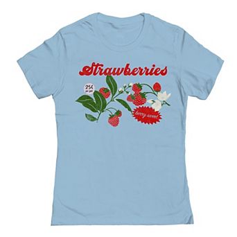 Juniors' Vintage Strawberries Graphic Tee