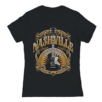 Juniors' Nashville Guitar Graphic Tee
