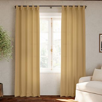 Archaeo Boulder Button Tab Top Semi-Sheer 1 Curtain Panel