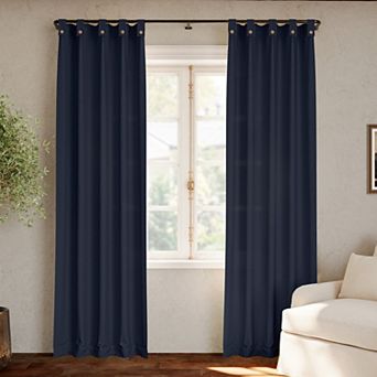 Archaeo Boulder Button Tab Top Semi-Sheer 1 Curtain Panel