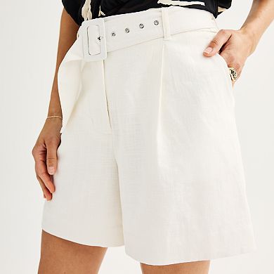 Women's Nine West High-Rise Belted Shorts