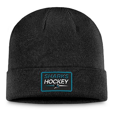 Men's Fanatics Branded Black San Jose Sharks Authentic Pro Cuffed Knit Hat