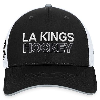 Men's Fanatics Branded  Black Los Angeles Kings Authentic Pro Rink Trucker Adjustable Hat
