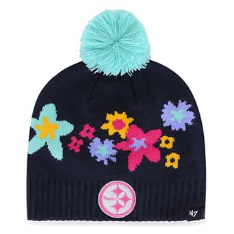 Girls Youth '47 Navy Pittsburgh Steelers Buttercup Knit Beanie with Pom