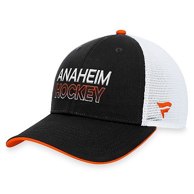 Men's Fanatics Branded  Black Anaheim Ducks Authentic Pro Rink Trucker Adjustable Hat