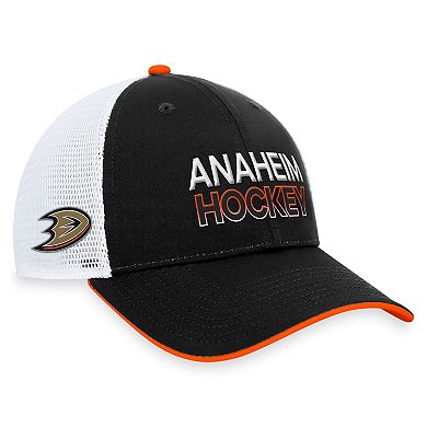 Men's Fanatics Branded  Black Anaheim Ducks Authentic Pro Rink Trucker Adjustable Hat