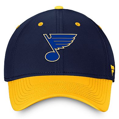 Men's Fanatics Branded Navy/Gold St. Louis Blues Authentic Pro Rink Two-Tone Flex Hat
