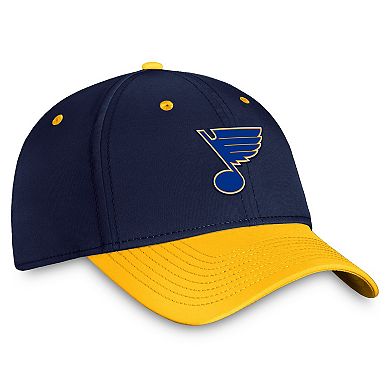 Men's Fanatics Branded Navy/Gold St. Louis Blues Authentic Pro Rink Two-Tone Flex Hat