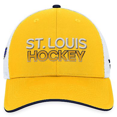 Men's Fanatics Branded Gold St. Louis Blues Authentic Pro Rink Trucker Adjustable Hat